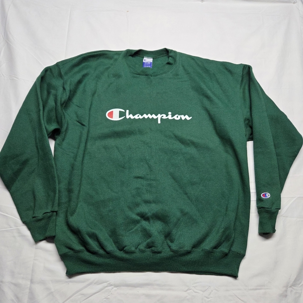 Vintage Champion Basic Training Green Men's Sweater Pull Over XXL **